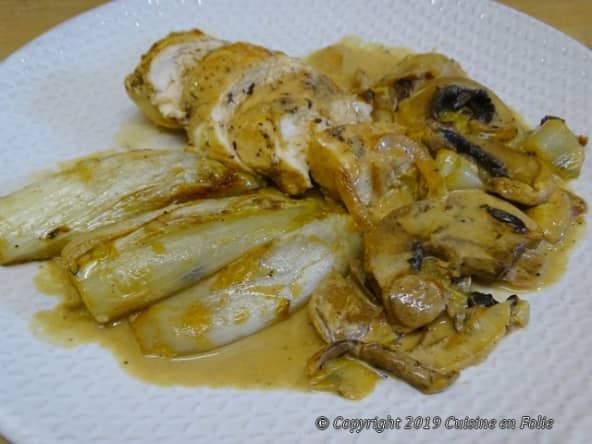 Filets de poulet aux endives et au Marsala