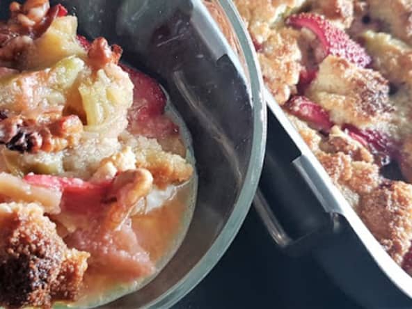 Crumble fraises rhubarbe 