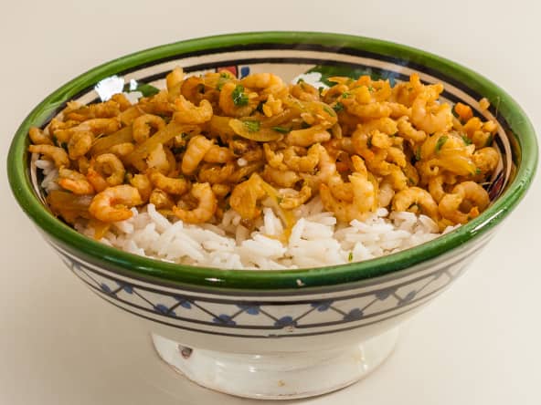 Crevettes au riz 
