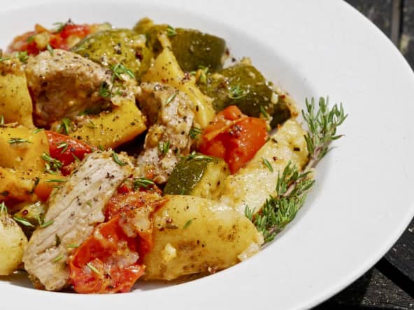 Poulet aux légumes à basse température