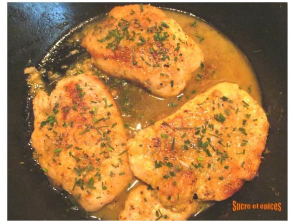 Escalopes de poulet au beurre et au citron