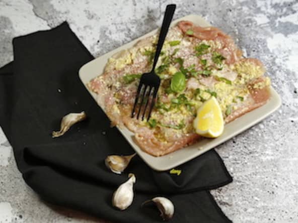 Carpaccio de veau parmesan basilic