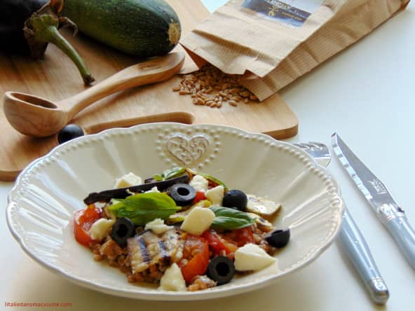 Salade de farro aux légumes grillés