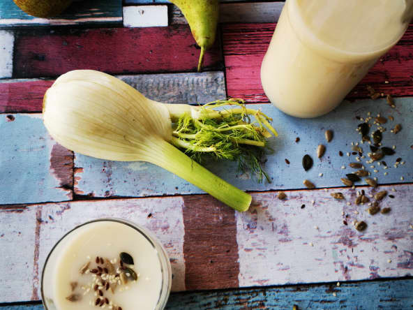 Velouté froid de fenouil et poires pour l'apéritif