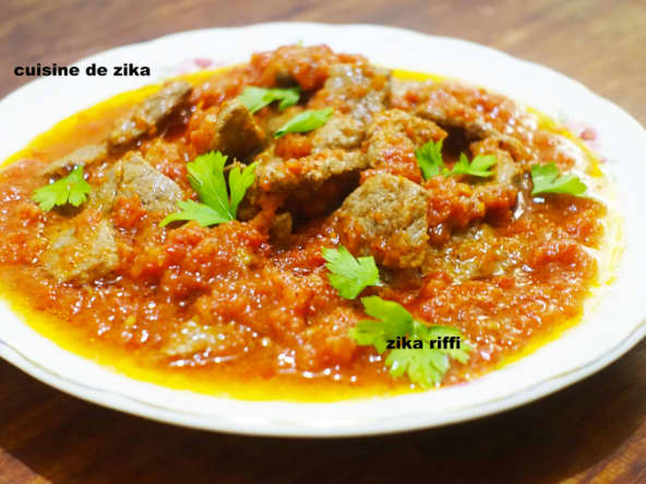 Emincé de veau au coulis de tomates