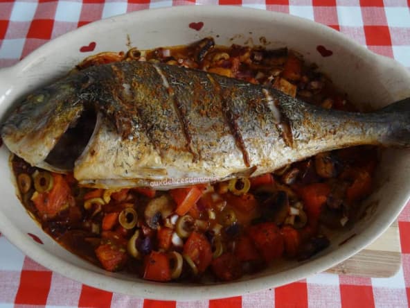 Daurade cajun au four et légumes
