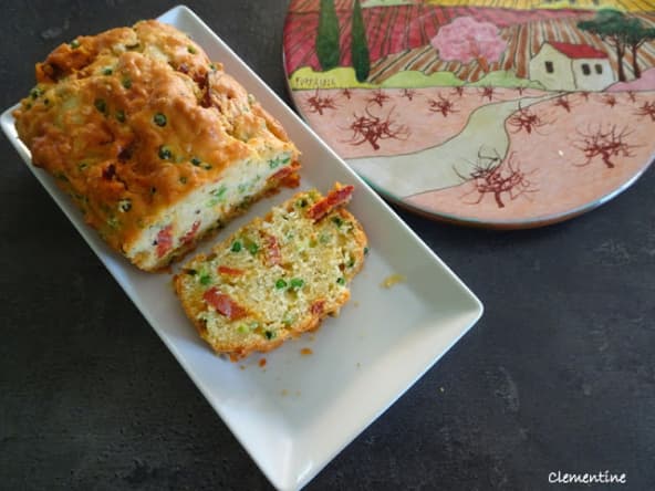 Cake salé aux petits pois et au chorizo