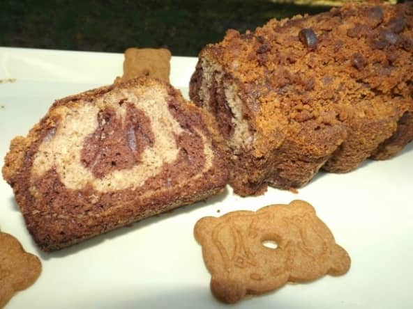 Crumble cake marbré chocolat et spéculoos