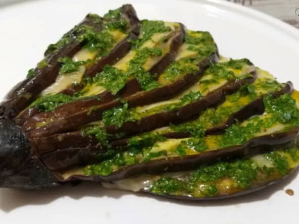 Éventail d’aubergine et raclette
