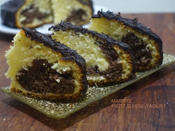 Gâteau marbré au petit suisse et yaourt