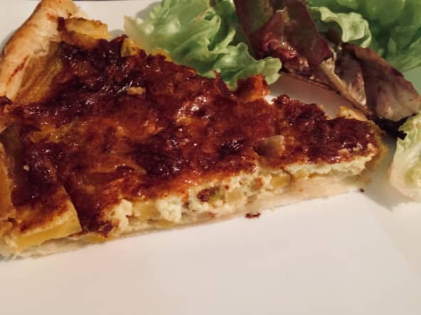 Tarte aux carottes, oignons caramélisés