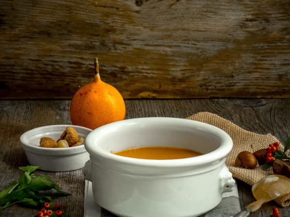 Velouté patate douce châtaignes aux épices douces (entrée pour noël)