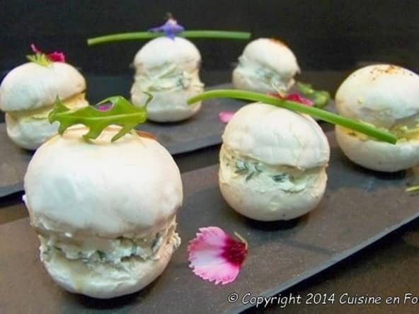 Macarons de champignons au fromage frais