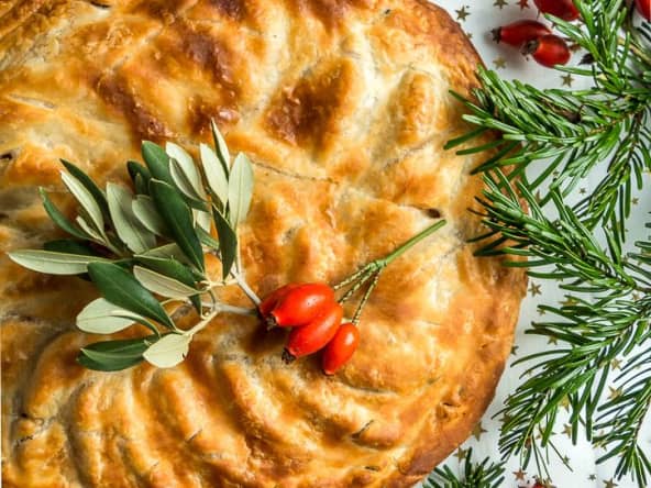 Galette des rois vegan aux poires et chocolat