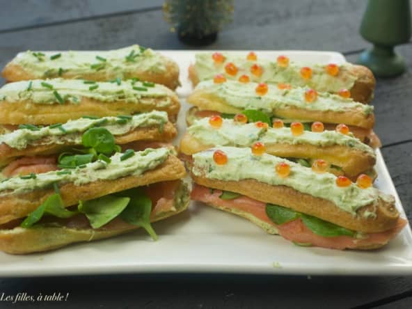 Eclairs au saumon fumé et à l'avocat