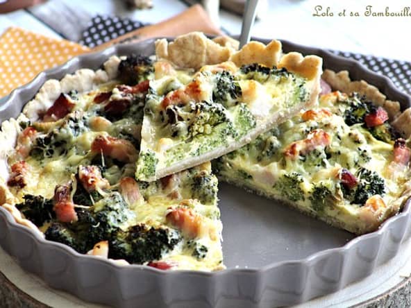 Quiche aux brocolis et lardons