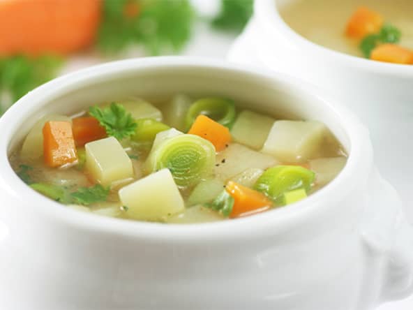 Fondue de poireaux pommes de terre et carottes