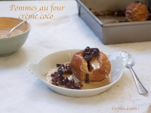 Pommes au four, crème coco