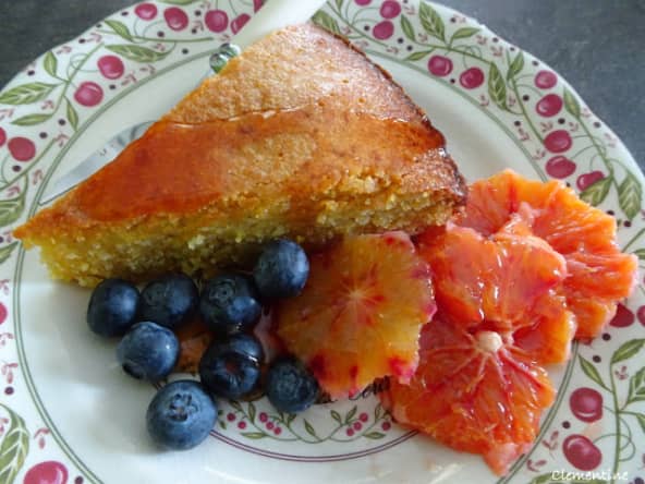 Gateau aux amandes, polenta et oranges sanguines