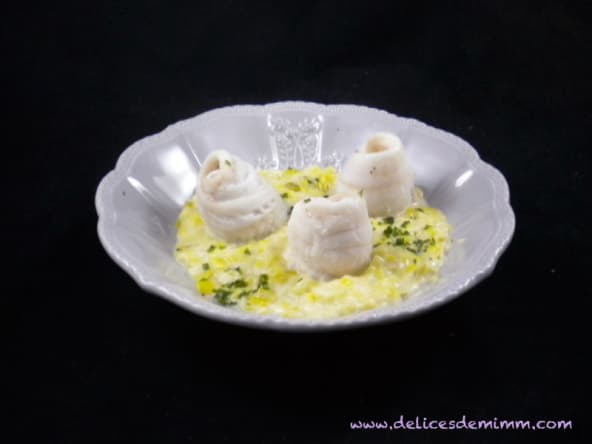 Roulades de filets de sole à la fondue de poireaux, cuits au Cookeo