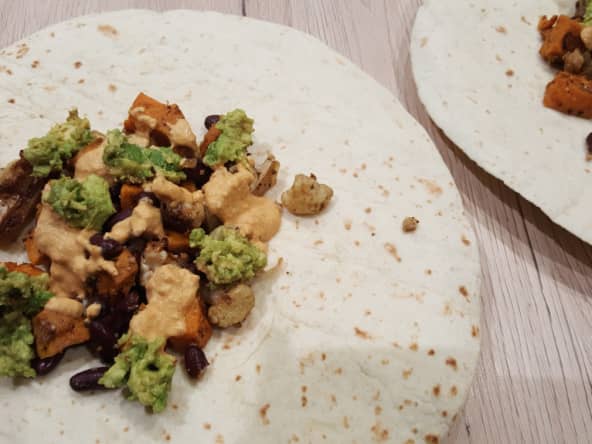 Tacos végétariens chou fleur et patate douce