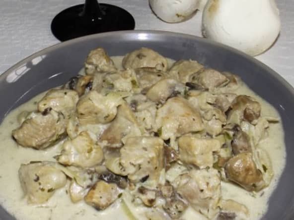 Sauté de dinde aux champignons