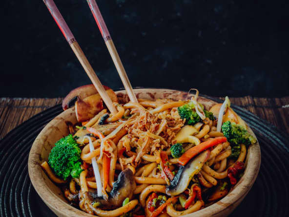 Yakiudon aux légumes