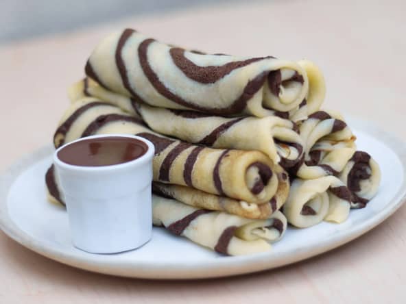 Crêpes vegans bicolores
