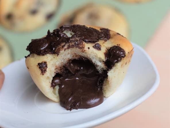 Muffins vegans fourrés au chocolat