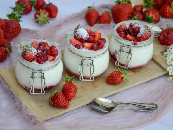 Mousse de fromage blanc aux fruits rouges