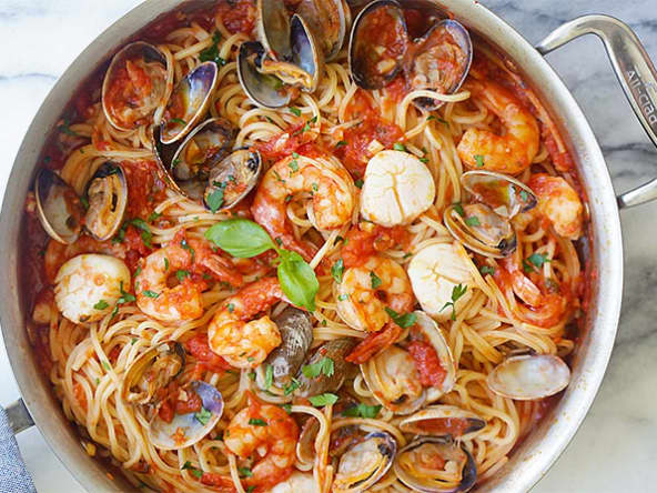 One pot pasta aux fruits de mer - Recette WW