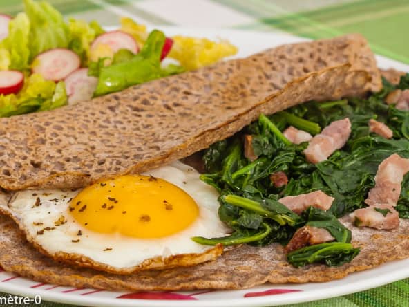 Galette œufs épinards