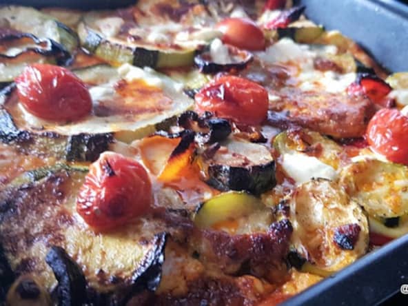 Gratin des courgettes aux anchois et feta