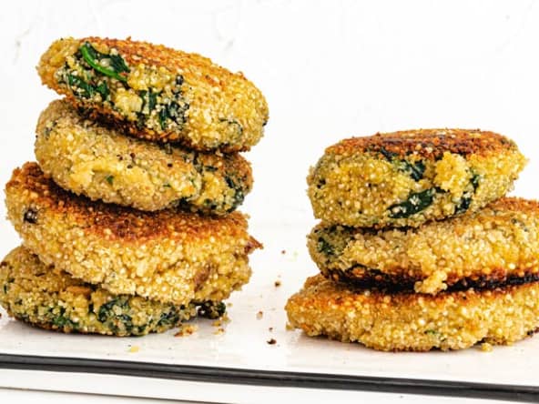 Galettes de quinoa et épinards