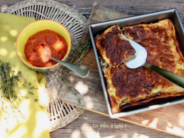 Flan courgettes et aubergines au chèvre frais