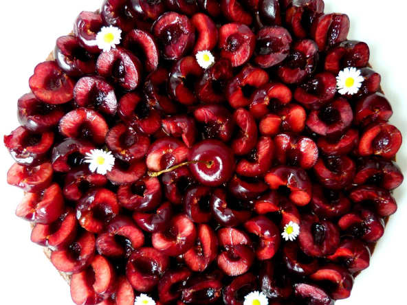 Tarte cerises et chocolat