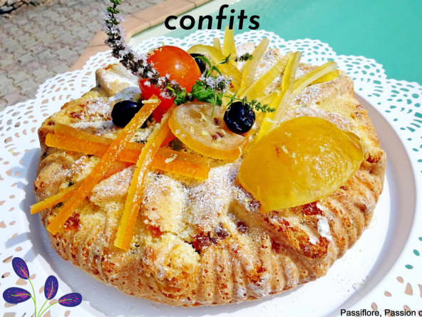 Moelleux au citron et fruits confits