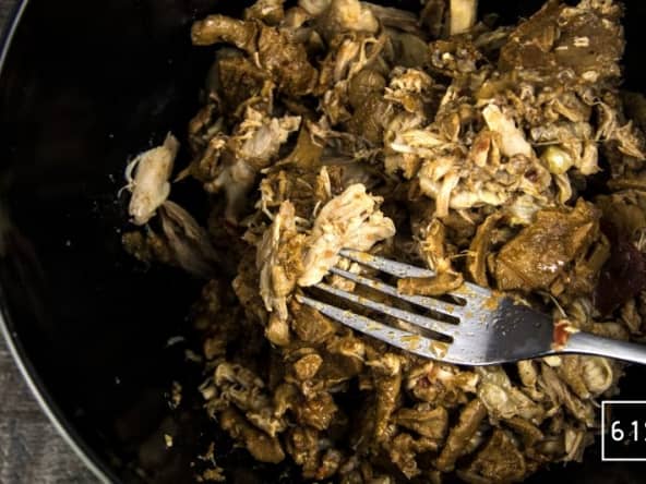 Poulet effiloché