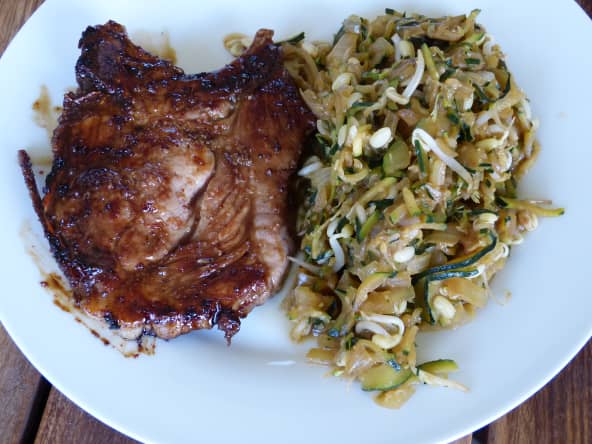Côte échine de porc et sa marinade asiatique à la plancha