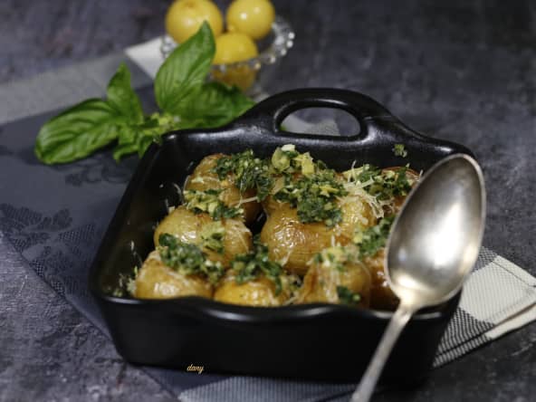 Pommes de terre à la gremolata basilic et citron confit