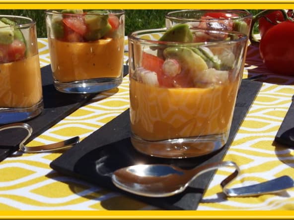 Panna cotta de tomate et sa salade