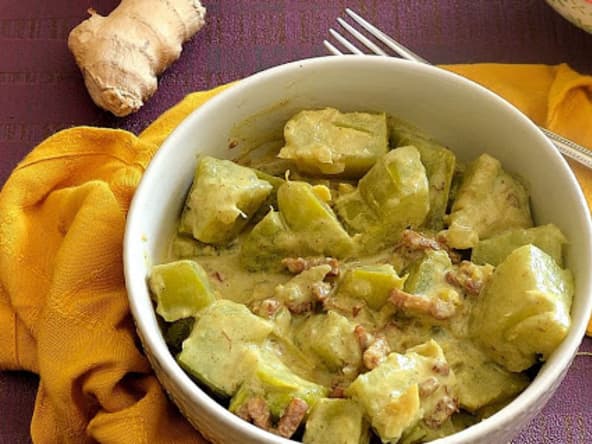 Curry de christophines au lait de coco