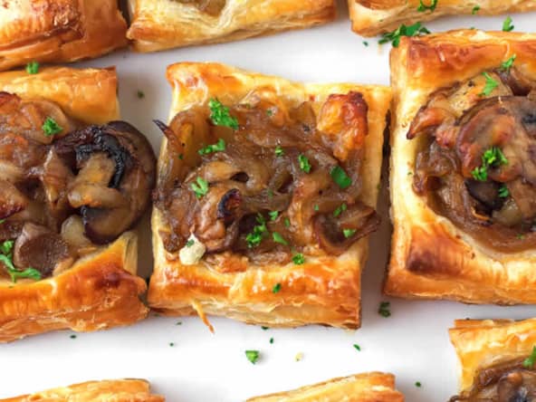 Bouchées aux champignons et oignons