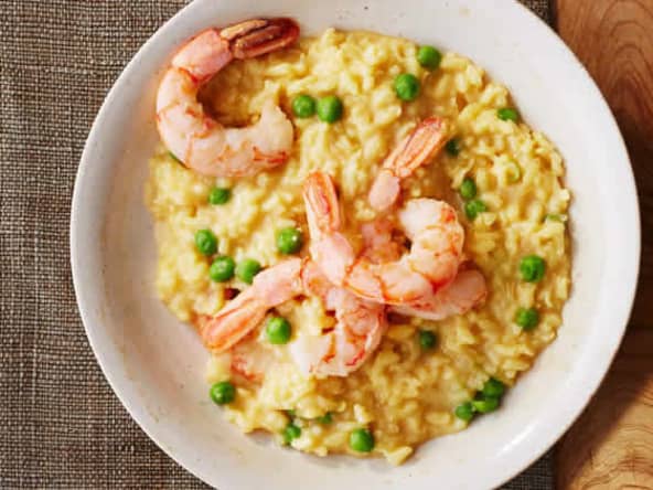 Risotto aux crevettes et safran