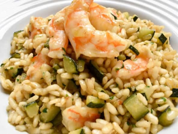 Risotto aux courgettes et crevettes au cookeo