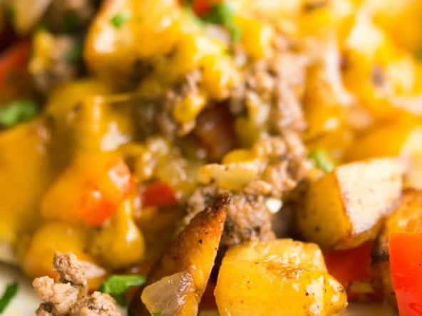 Poêlée de boeuf haché et légumes