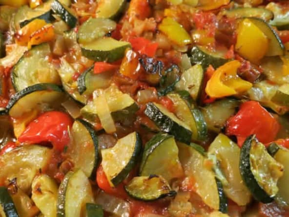 Poêlée de courgettes poivrons et tomates