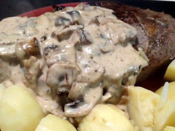 Entrecôte sauce aux champignons