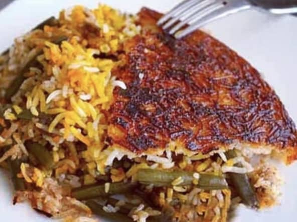 Riz iranien aux haricots verts