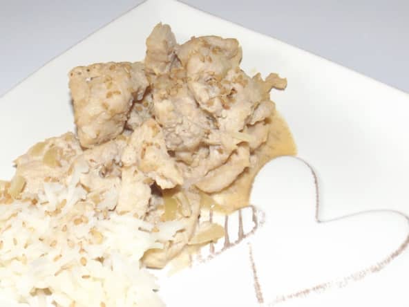 Escalopes à la crème et au sésame